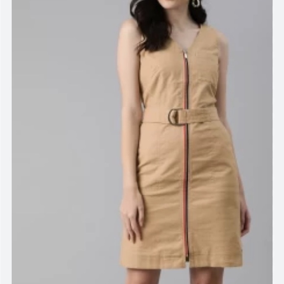 TOMMY HILFIGER Textured V-neck A-line Cotton Dress Size 8 - Picture 14 of 14